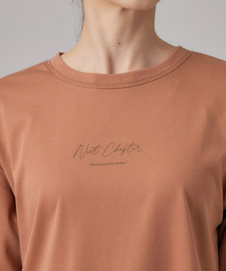 【体型カバー】インせず着られる 配色ステッチロゴTシャツ17