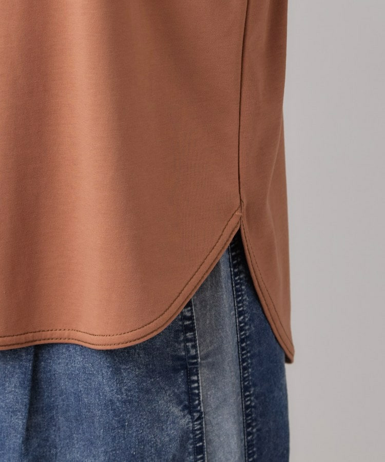 【体型カバー】インせず着られる 配色ステッチロゴTシャツ19