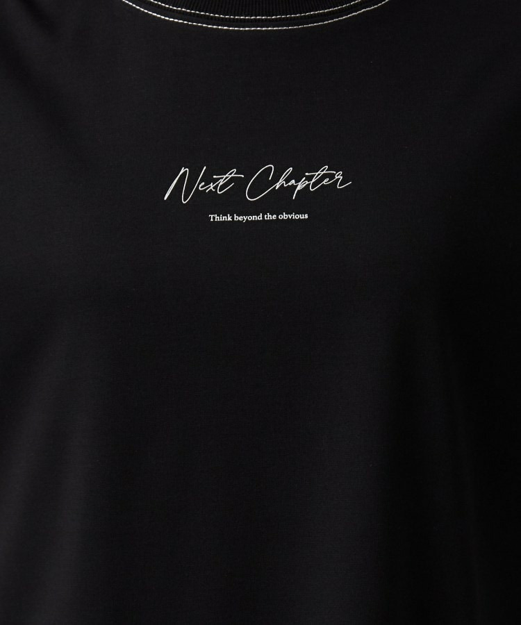 【体型カバー】インせず着られる 配色ステッチロゴTシャツ9
