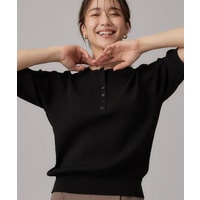 【S-LL】抜け感ある着こなしに ヘンリーネック リブニット