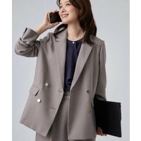 【セットアップ可/通勤/洗濯機可/SS-LL】オンオフ使える ダブルブレストジャケット