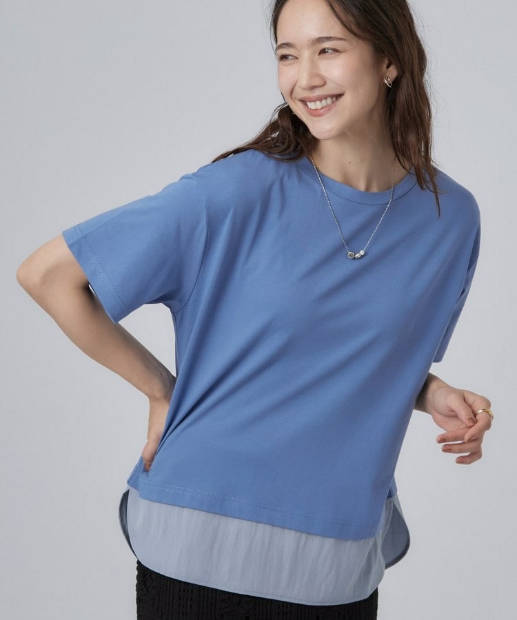 【SHOO ICE】ひんやり布帛ドッキングTシャツ