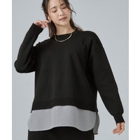 【S-LL】着るだけできまる シャツレイヤード風 スポンディッシュニット