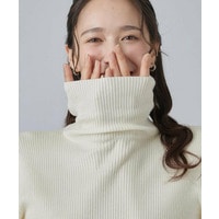 【絶妙なゆるピタ/S-LL/洗濯機可】ちくちくしにくいリブタートルネック やわらかニット