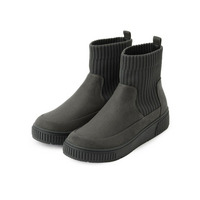 【撥水/低反発クッション】スニーカー感覚ではける はきぐちニットブーツ