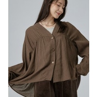 【S-LL/洗濯機可】着痩せシルエット シャーリングシャツカーディガン