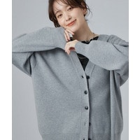 【毛玉になりにくい/S-LL/洗濯機可/体型カバー】Vネックゆったりカーディガン
