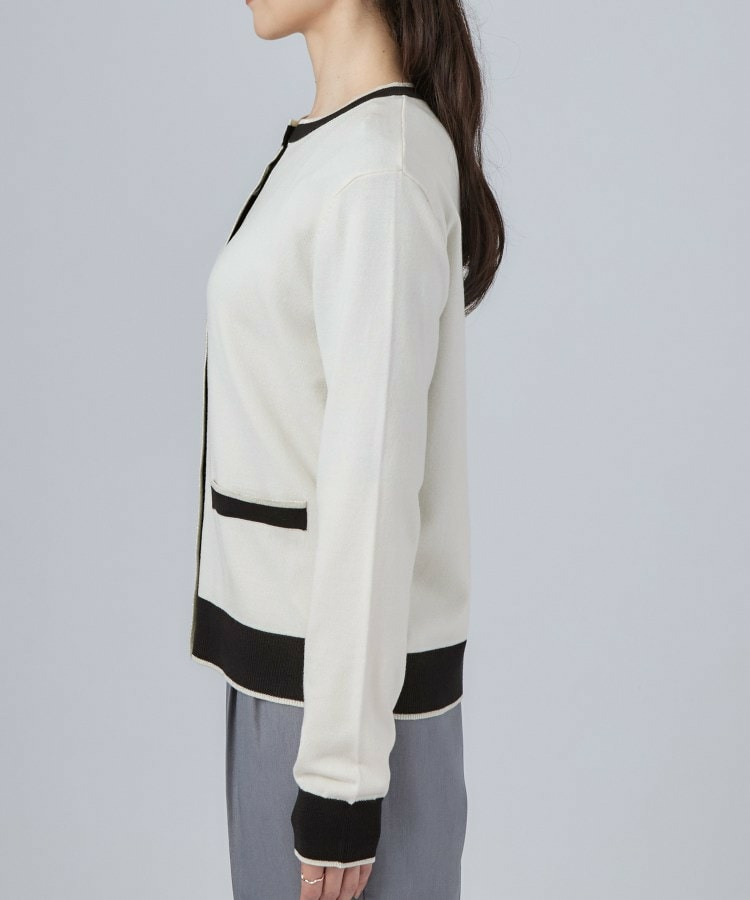 【S-LL/洗濯機可】配色使いが目を惹く クルーネックニットカーディガン15