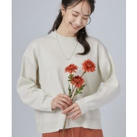 【S-LL/洗濯機可/体型カバー】繊細なラメが品よく華やか スウェットライクニット