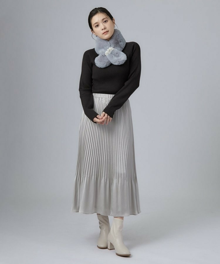 フェイクパール付きファーティペット9