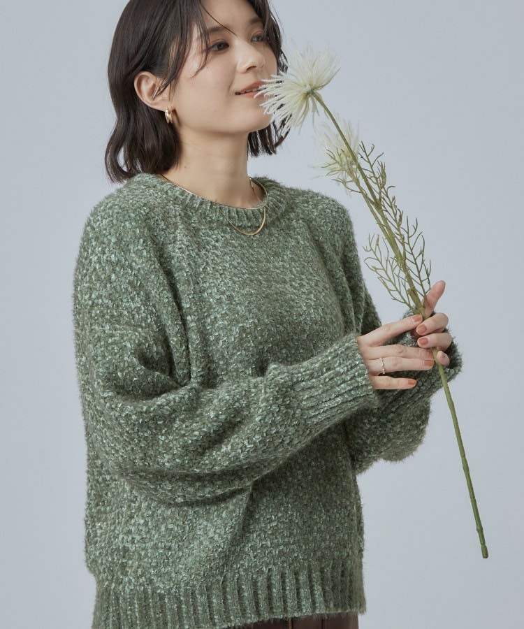 【S-LL】大人のラメ モールフェザーニット