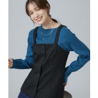 【セットアップ可/あったか/ぱちぱちしにくい】体型カバー+こなれ見え叶う 両面微起毛ビスチェ