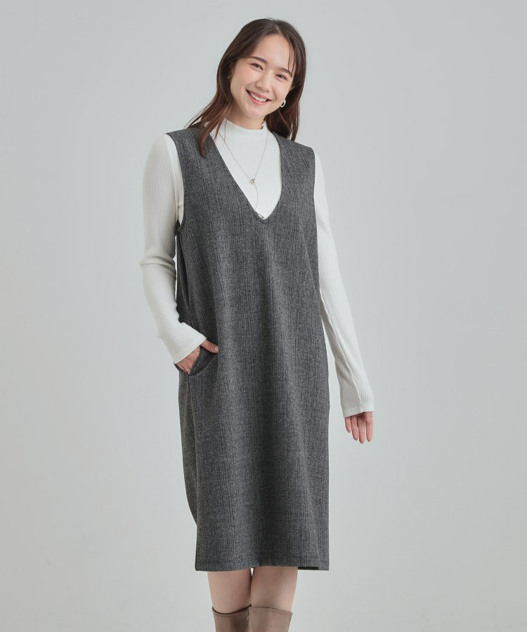 【2点セット/洗える/S-LL】時短でコーデ決まる ジャンドレ&リブインナー16