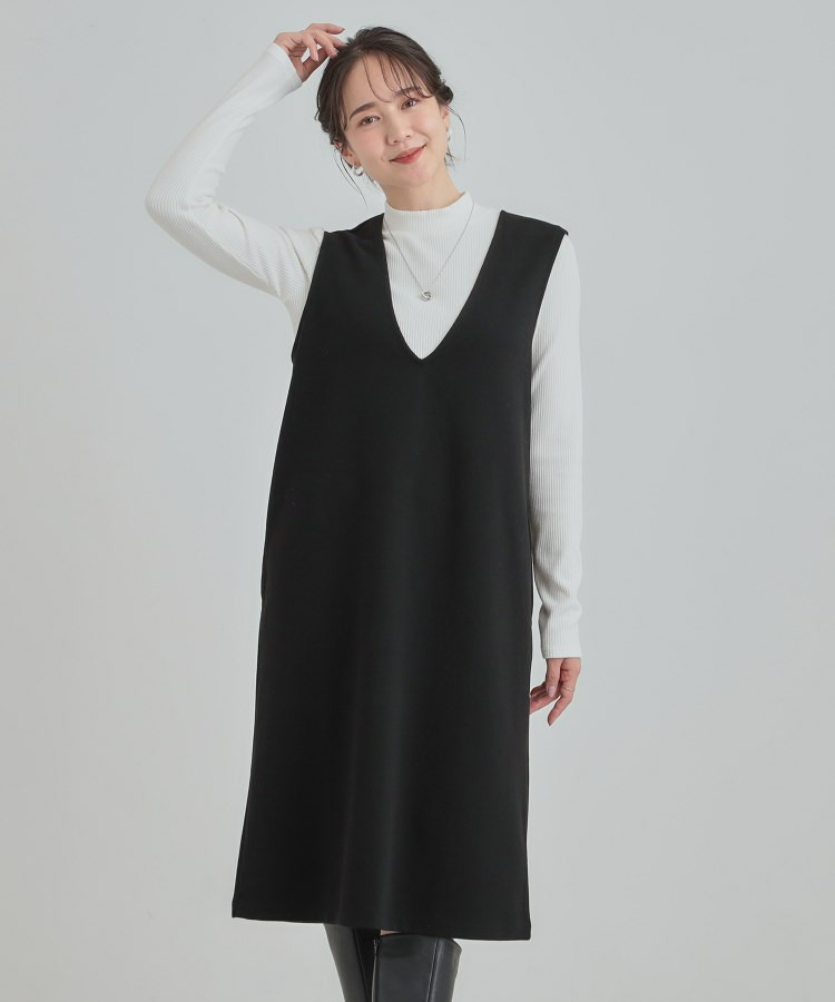 【2点セット/洗える/S-LL】時短でコーデ決まる ジャンドレ&リブインナー2