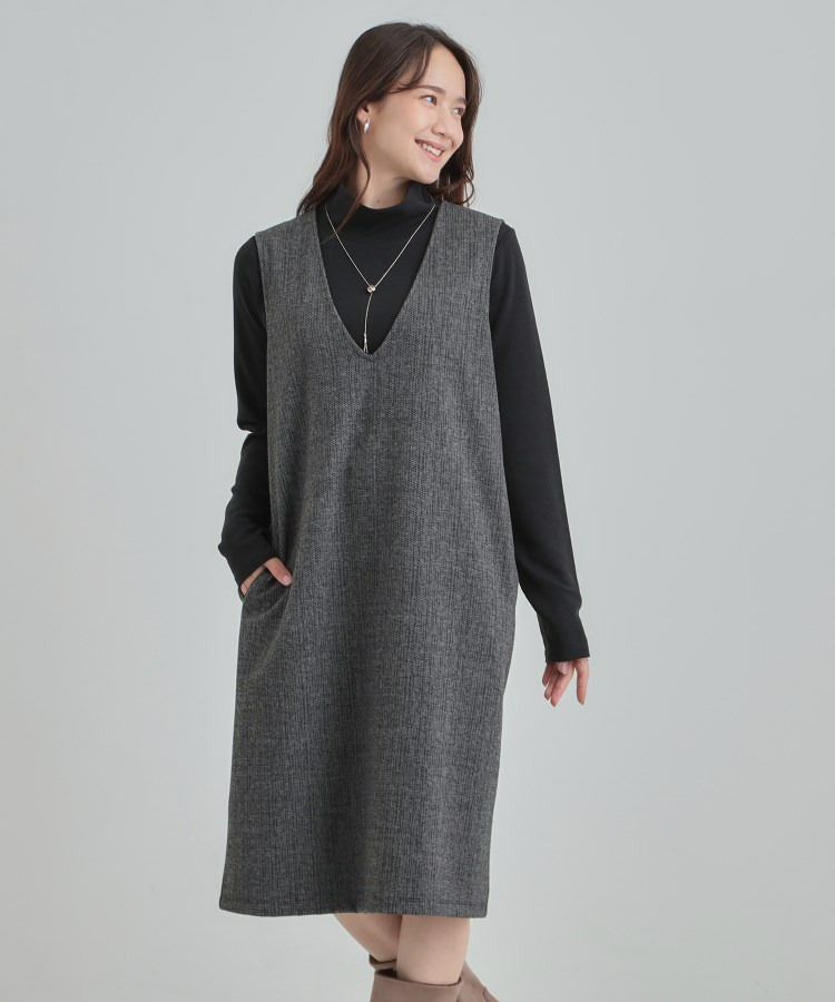 【2点セット/洗える/S-LL】時短でコーデ決まる ジャンドレ&リブインナー20