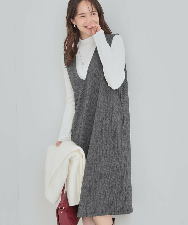 【2点セット/洗える/S-LL】時短でコーデ決まる ジャンドレ&リブインナー1