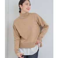 【2点セット/S-LL】時短で決まる もちもちニット&裾シャツインナー