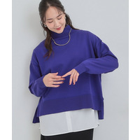 【2点セット/S-LL】時短で決まる もちもちニット＆裾シャツインナー