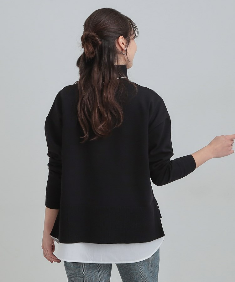 【2点セット/S-LL】時短で決まる もちもちニット&裾シャツインナー10