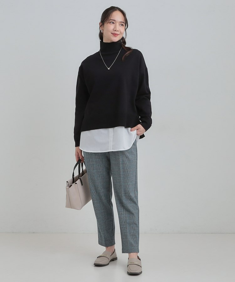 【2点セット/S-LL】時短で決まる もちもちニット&裾シャツインナー11