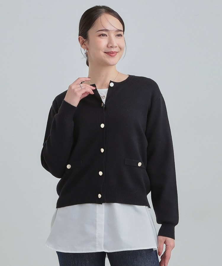 【2点セット/S-LL】時短で決まる もちもちニット&裾シャツインナー12