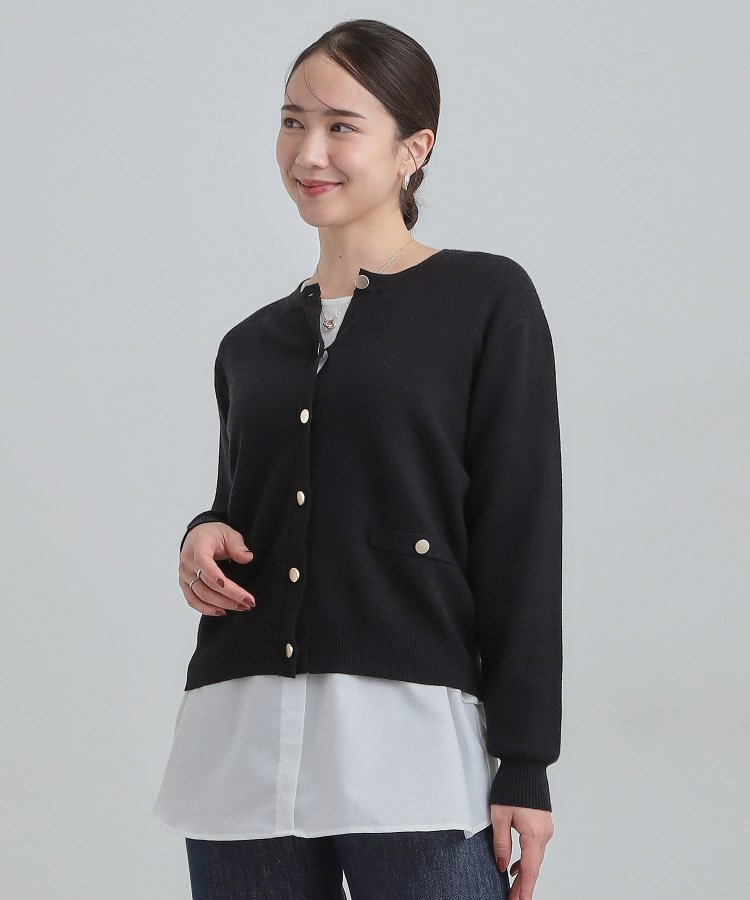 【2点セット/S-LL】時短で決まる もちもちニット&裾シャツインナー13