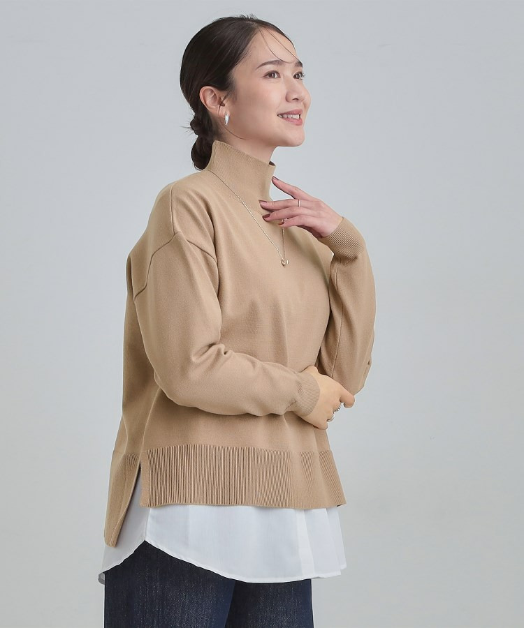 【2点セット/S-LL】時短で決まる もちもちニット&裾シャツインナー17