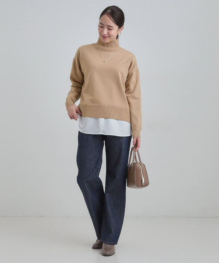 【2点セット/S-LL】時短で決まる もちもちニット&裾シャツインナー18