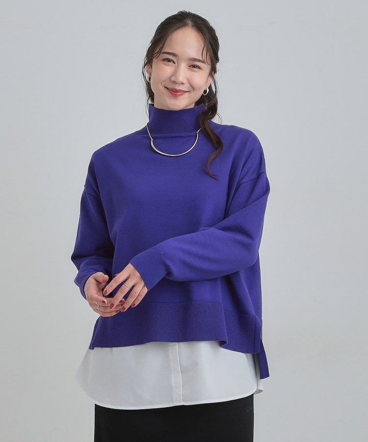 【2点セット/S-LL】時短で決まる もちもちニット&裾シャツインナー20