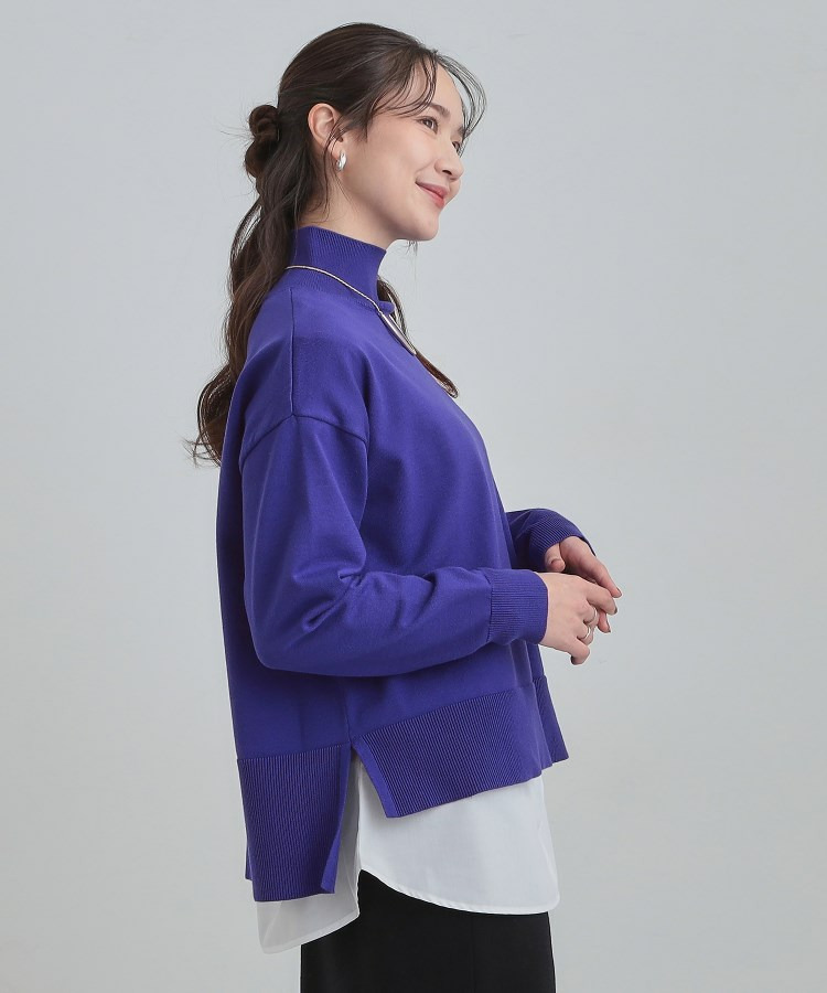 【2点セット/S-LL】時短で決まる もちもちニット&裾シャツインナー21