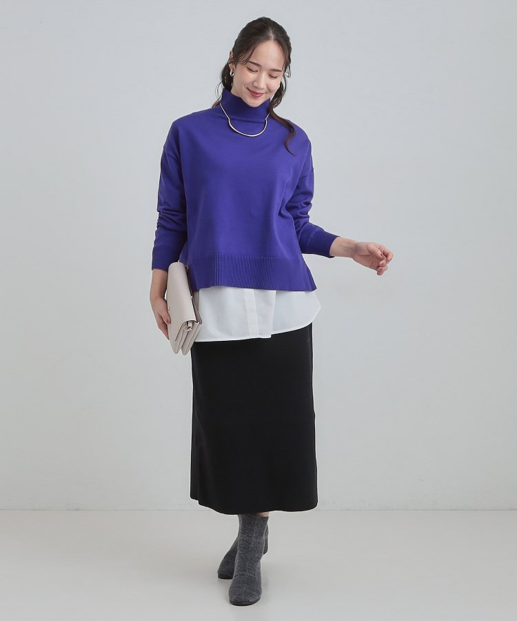 【2点セット/S-LL】時短で決まる もちもちニット&裾シャツインナー22