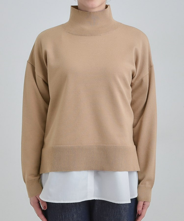 【2点セット/S-LL】時短で決まる もちもちニット&裾シャツインナー24