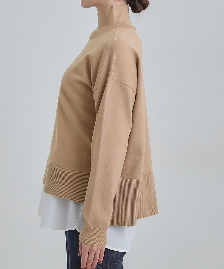 【2点セット/S-LL】時短で決まる もちもちニット&裾シャツインナー25