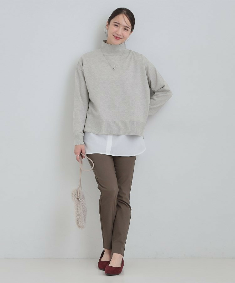 【2点セット/S-LL】時短で決まる もちもちニット&裾シャツインナー4