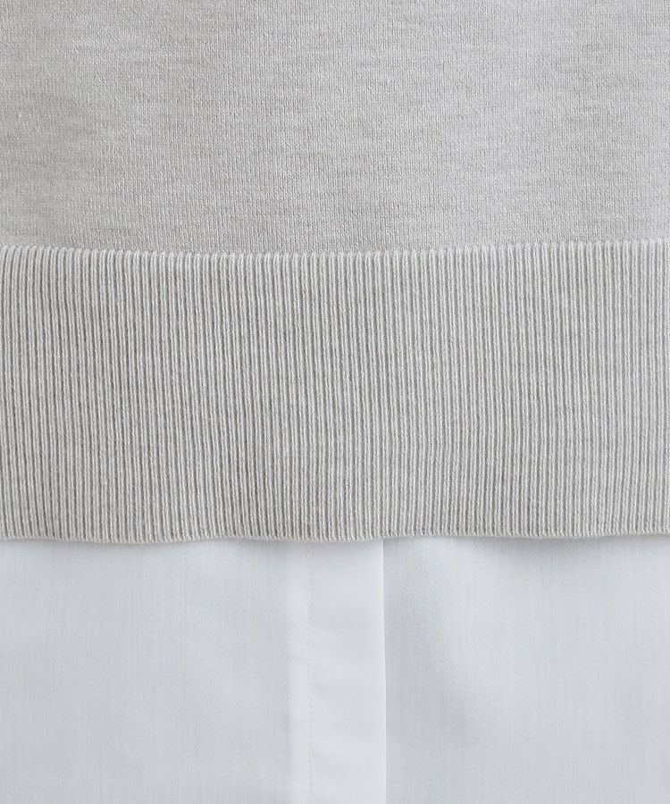 【2点セット/S-LL】時短で決まる もちもちニット&裾シャツインナー8