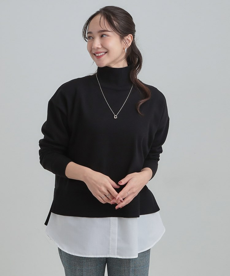 【2点セット/S-LL】時短で決まる もちもちニット&裾シャツインナー9