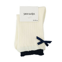 二重履き口バックリボンクルー丈ソックス