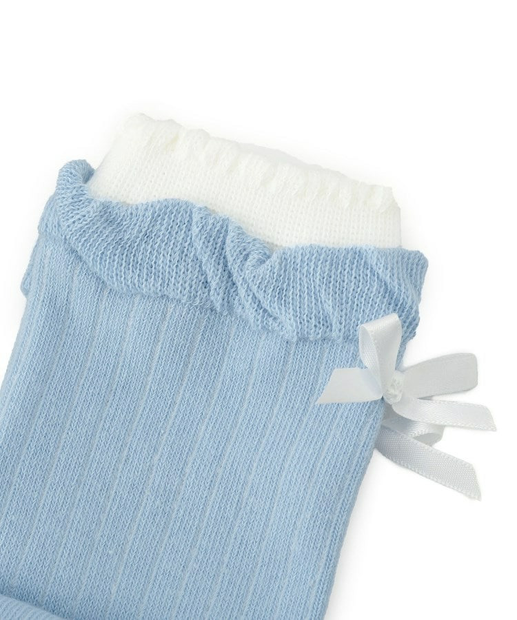 二重履き口バックリボンクルー丈ソックス4