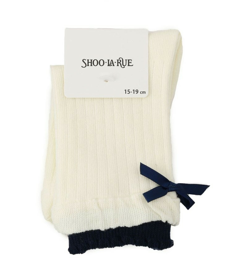 二重履き口バックリボンクルー丈ソックス1