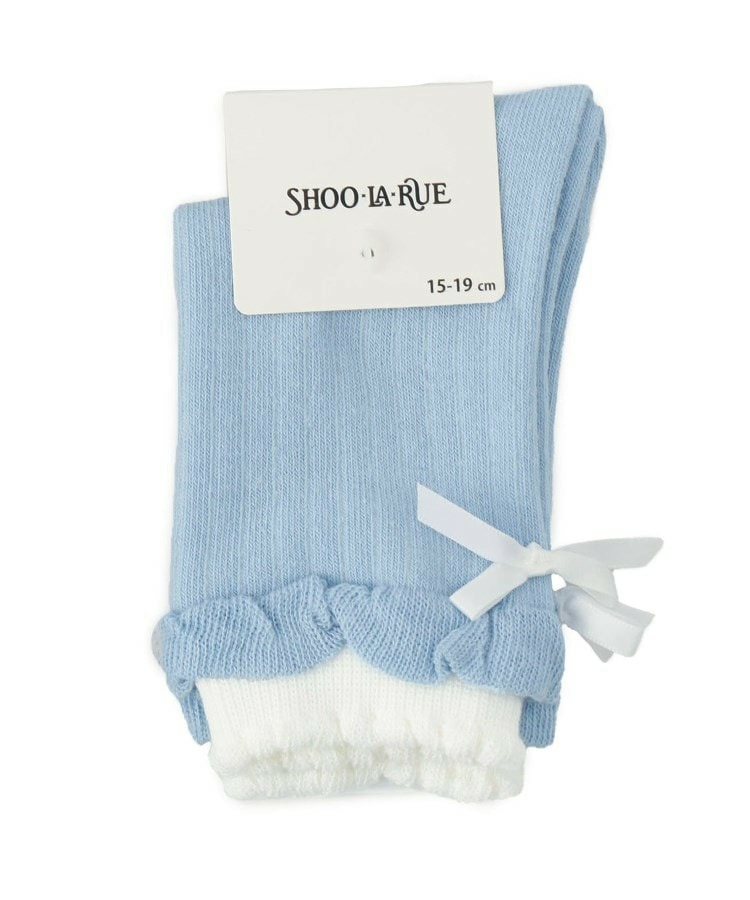 二重履き口バックリボンクルー丈ソックス1