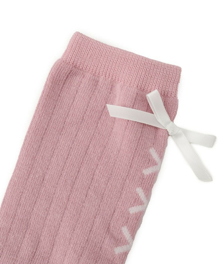 リボンレースアップ風ハイソックス4