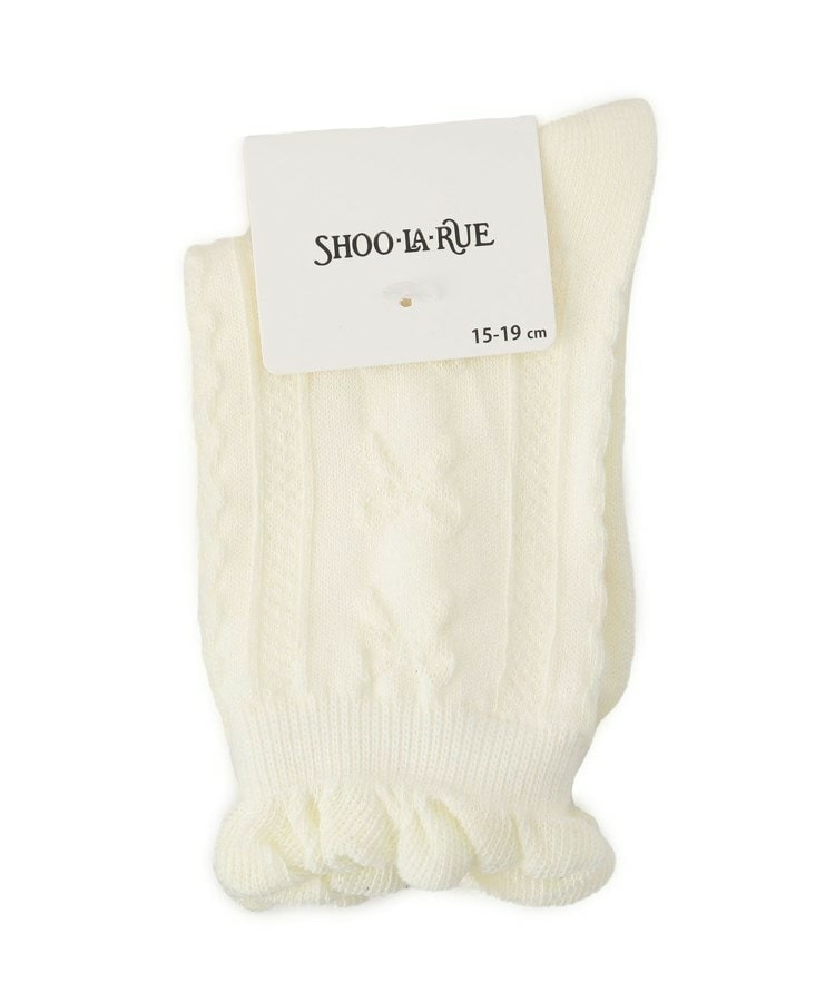 フロートリボン柄クルー丈ソックス1