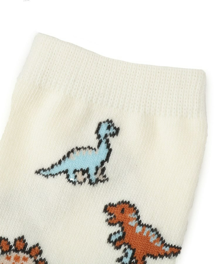 恐竜総柄クルー丈ソックス4