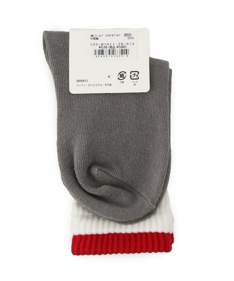 二重履き口クルー丈ソックス3