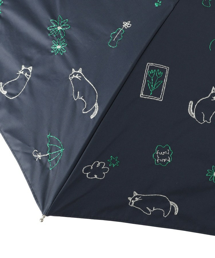 【晴雨兼用】ミニサニーキャット刺繍折りたたみ傘【because】6