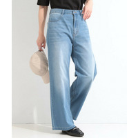 【ひんやり/S-LL】夏でも快適 ライトデニムワイドパンツ