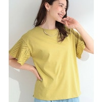 【汗じみ防止/ひんやり/S-LL】お袖フレアレースTシャツ