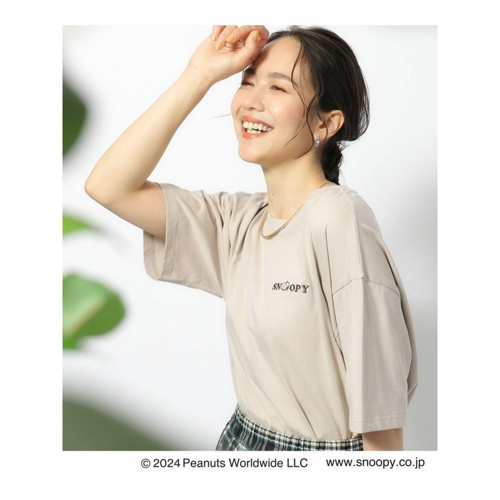 【PEANUTS】別注 接触冷感グラフィックTシャツ ライトグレー(211) 1