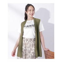 【体型カバー/良いとこどり2点セット】大人の味方 サマージレ＋ロゴプリントTシャツ
