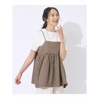 【2点セット】着回しを楽しめる ふくれジャカードキャミ＋Tシャツ